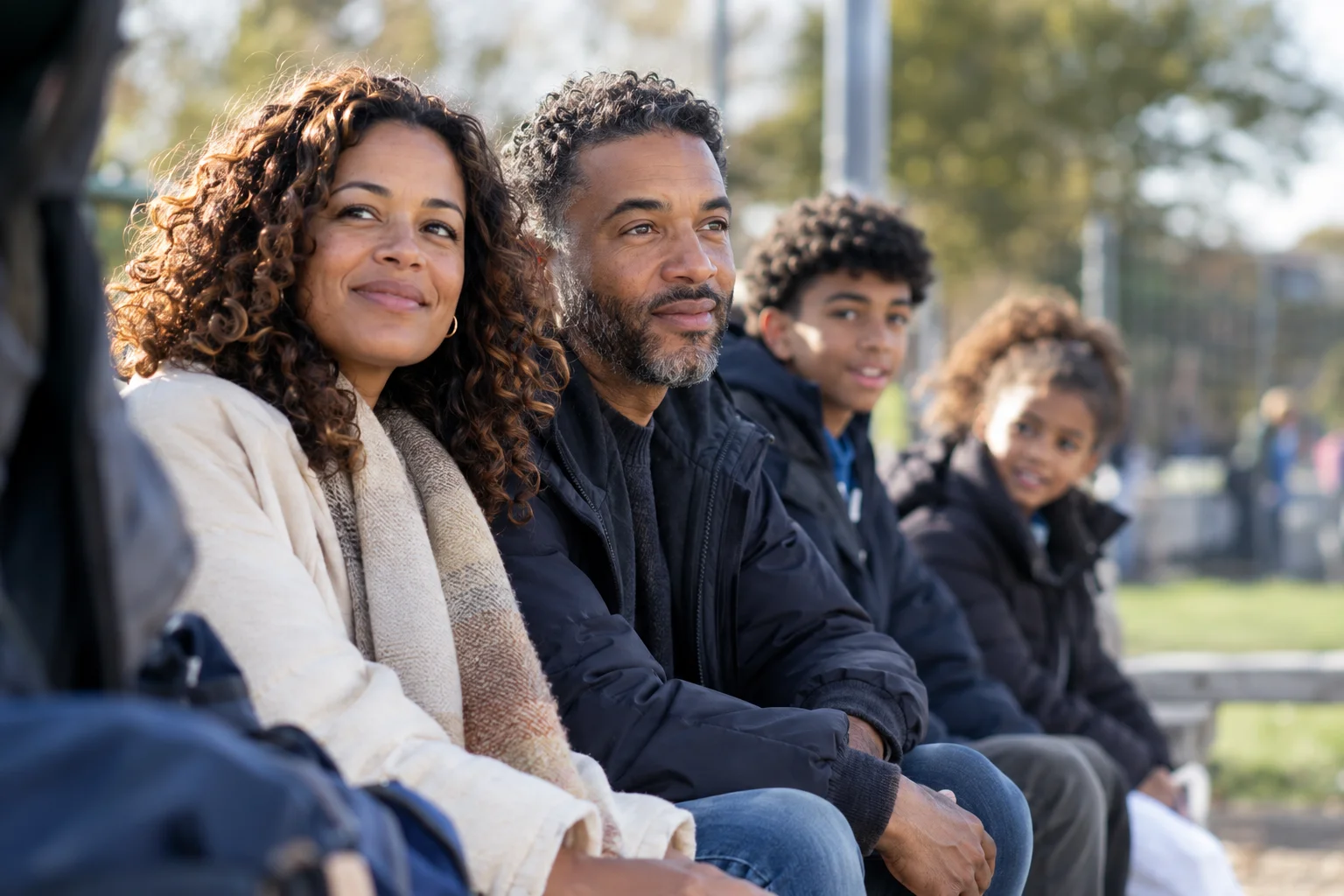 Familie op het sportveld